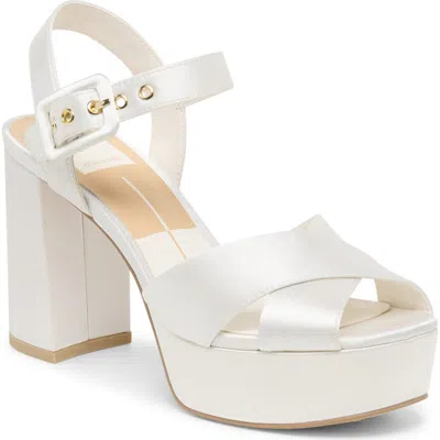 Dolce Vita Ciara Platform Ankle Strap Sandal In White
