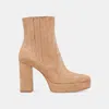 Dolce Vita Cinny Boots Camel Suede In Burgundy