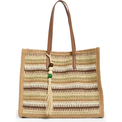Dolce Vita Citrine Woven Straw Tote In Multi