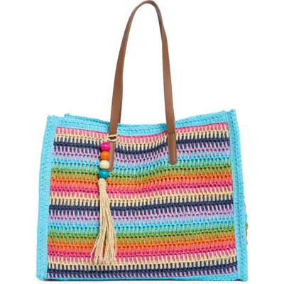 Dolce Vita Citrine Woven Straw Tote In Multi