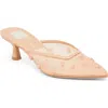 Dolce Vita Clara Kitten Heel Pointed Toe Pump In French Vanilla Mesh