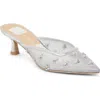 Dolce Vita Women's Clara Embellished Mesh Pointed-toe Heeled Mules In Silver