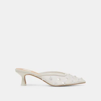 Dolce Vita Clara Pearl Heels True White Daisy Mesh