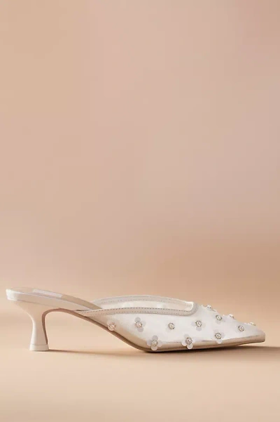 Dolce Vita Clara Pearl Kitten-heel Mules In White