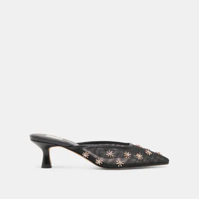 Dolce Vita Clara Wide Heels Black Mesh
