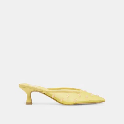 Dolce Vita Clara Wide Heels Lemon Mesh