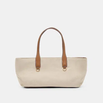 Dolce Vita Clarina Shoulder Bag In Natural Canvas By  In Brown