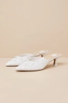 Dolce Vita Camile Wide Heels White Floral Eyelet In White
