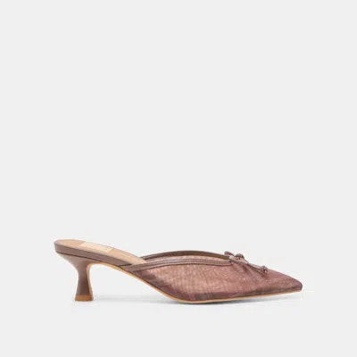 Dolce Vita Cleo Heels Cognac Plaid Mesh