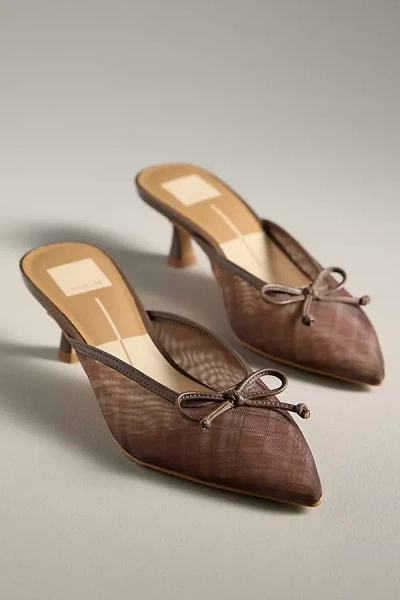 Dolce Vita Cleo Mesh Kitten Heels In Brown