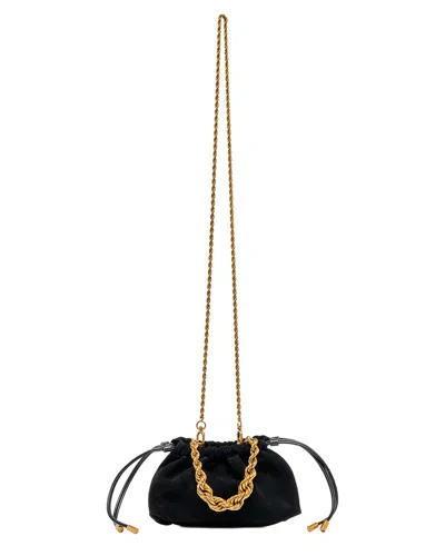 Dolce Vita Cleo Mini Suede Drawstring Bag In Black