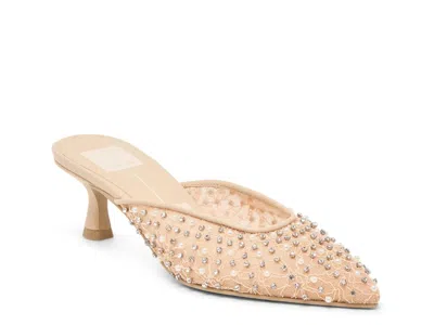 Dolce Vita Cleo Pearl Mule Heels In Neutral