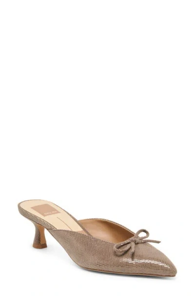 Dolce Vita Cleo Pointed Toe Kitten Heel Mule In Brown