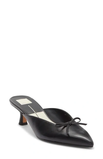 Dolce Vita Cleo Pointed Toe Kitten Heel Mule In Black