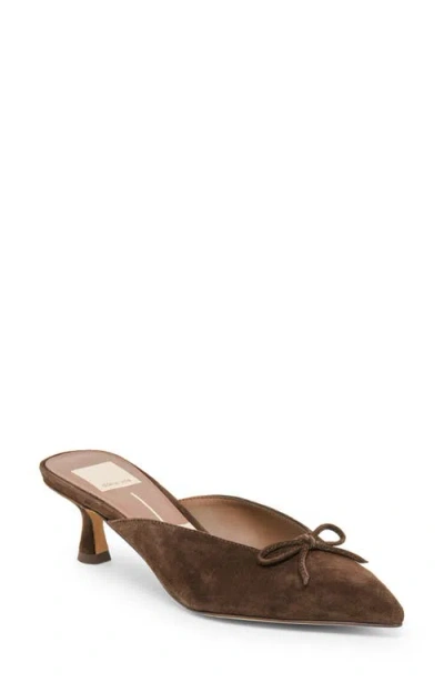 Dolce Vita Cleo Pointed Toe Kitten Heel Mule In Brown