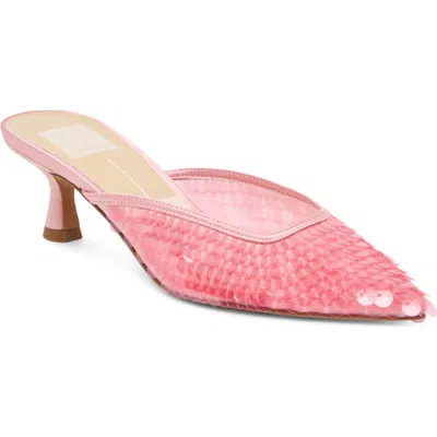 Dolce Vita Cleo Shimmer Kitten Heel Mule In Pink
