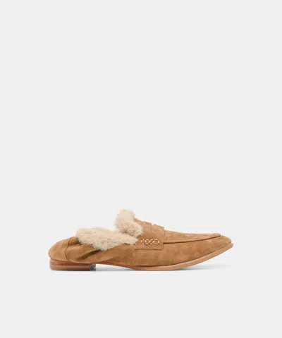 Dolce Vita Cloey Plush Loafers In Light Brown Suede Size 5.5 By  In Multi