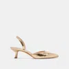 Dolce Vita Corsa Heels Gold Distressed Leather In Gold