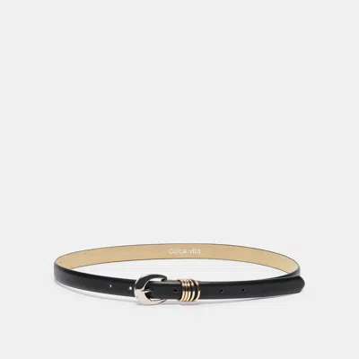 Dolce Vita Crescent Buckle Belt In Black Size Xs/s By