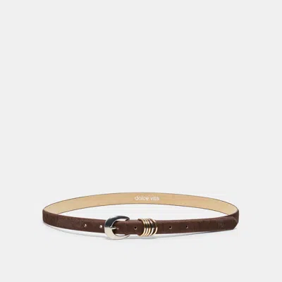 Dolce Vita Crescent Buckle Belt In Chestnut Size Medium/large By