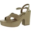 Dolce Vita Currant Womens Woven Ankle Strap Block Heel In White