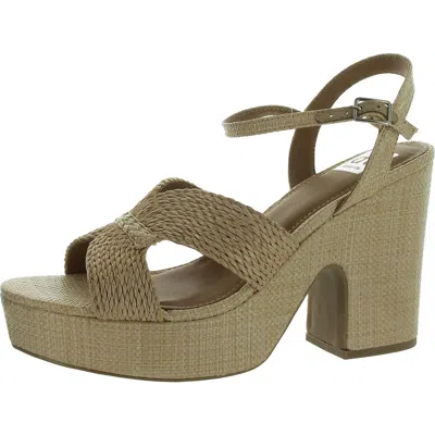 Dolce Vita Currant Womens Woven Ankle Strap Block Heel In White