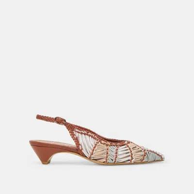 Dolce Vita Dafney Heels Tan Multi Woven Leather