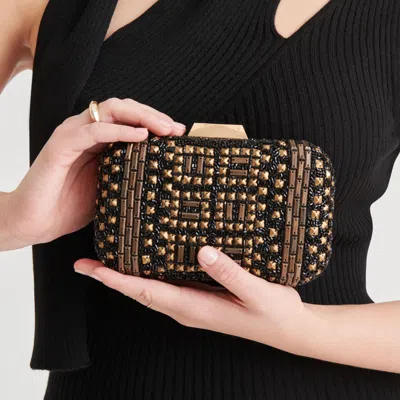 Dolce Vita Daisy Clutch Black Gold Beaded
