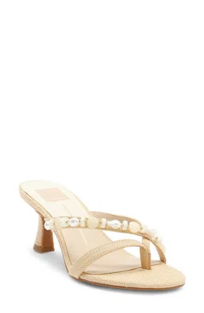 Dolce Vita Daisy Embellished Slide Sandal In Neutral