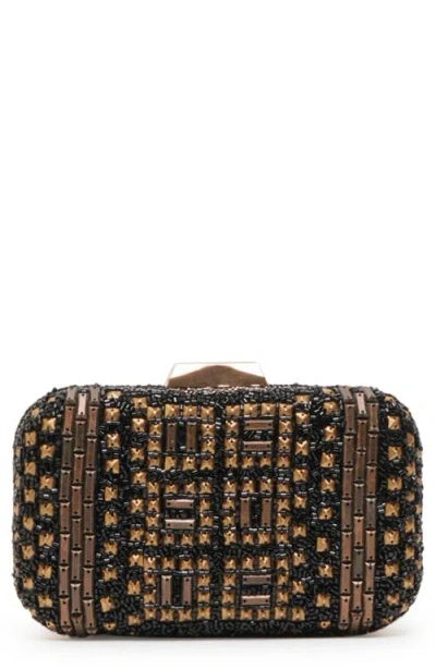 Dolce Vita Daisy G Beaded Clutch In Black Gold