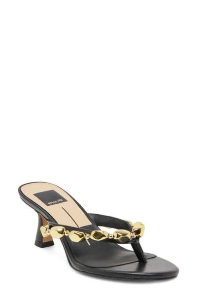 Dolce Vita Daksie Embellished Kitten Heel Sandals In Black