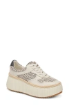 Dolce Vita Dandi Platform Sneaker In Black/natural Raffia