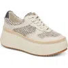 Dolce Vita Dandi Platform Sneaker In Black/natural Raffia