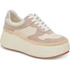 Dolce Vita Women's Dandi Woven Lace-up Platform Sneakers In Taupe Multi Leather
