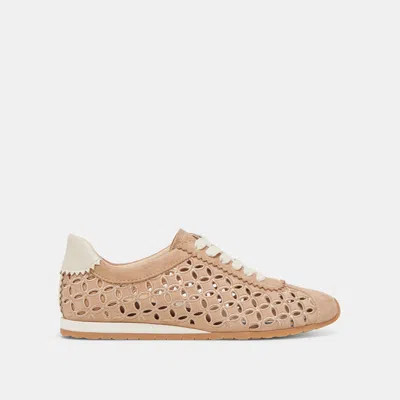 Dolce Vita Danie Eyelet Perf Sneakers Camel Suede