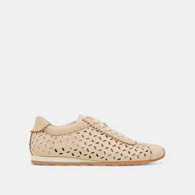 Dolce Vita Danie Eyelet Perf Sneakers Lt Natural Raffia