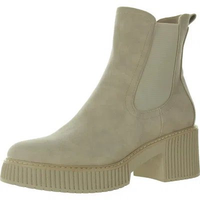 Dolce Vita Darcel Womens Faux Leather B Chelsea Boots In White