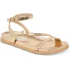 Dolce Vita Darlis Ankle Strap Sandal In Gold Distressed Leather