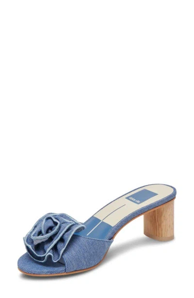 Dolce Vita Darly Slide Sandal In Blue Denim