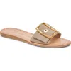 Dolce Vita Dasa Slide Sandal In Light Gold Raffia