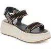 Dolce Vita Debra Platform Sandal In Black/white Nubuck