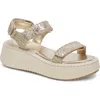 Dolce Vita Debra Platform Sandal In Platinum Distressed Leather