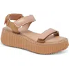 Dolce Vita Debra Platform Sandal In Toffee Snake Embossed