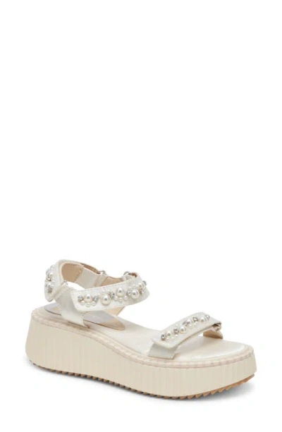 Dolce Vita Debra Platform Sandal In Vanilla Pearls