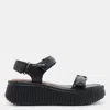 Dolce Vita Debra Platform Sandal In Midnight Embossed Leather