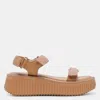 Dolce Vita Debra Platform Sandal In Toffee Snake Embossed