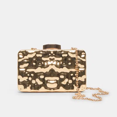 Dolce Vita Delia Clutch In Gold Metal By