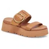 Dolce Vita Dex Womens Buckle Leather Slide Sandals In Brown