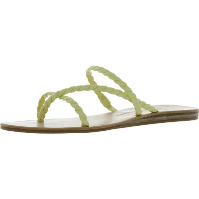 Dolce Vita Dexla Womens Strappy Flat Slide Sandals In Green