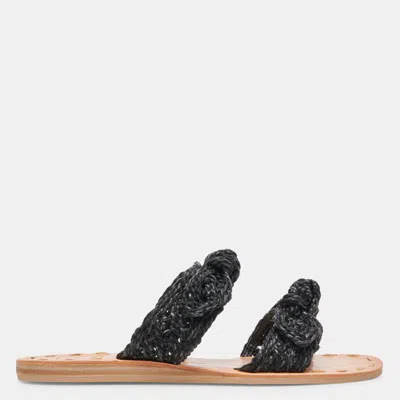 Dolce Vita Dinah Wide Sandals Onyx Raffia In Multi